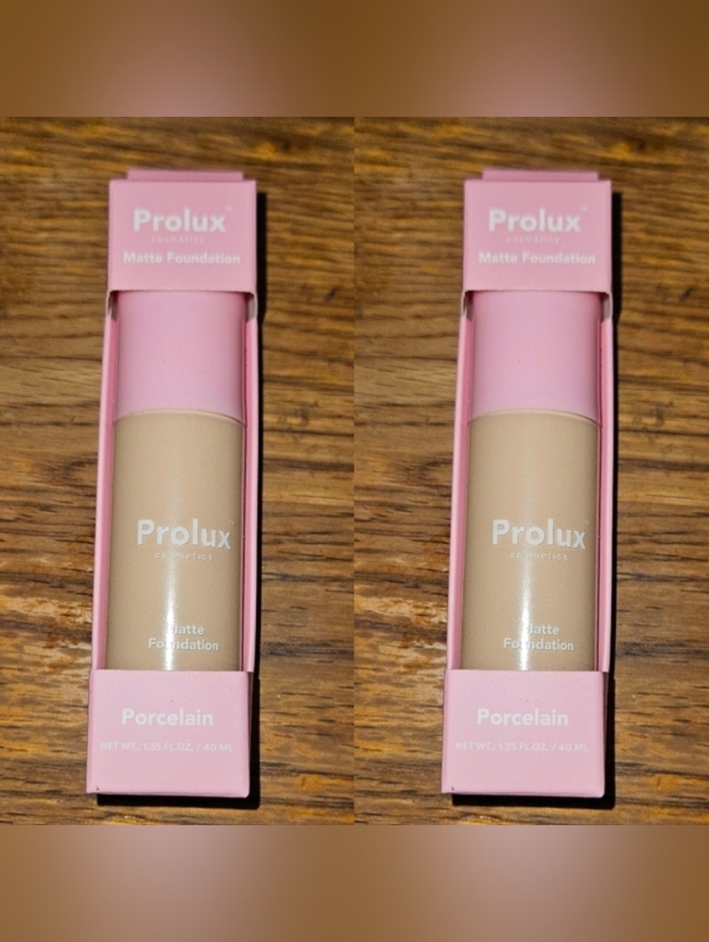 2 x Prolux Cosmetics Matte Foundation in Porcelain 1.35fl oz BNIB